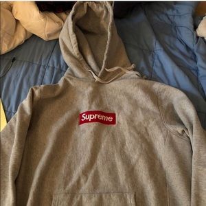 Supreme Box Logo Hoodie Grey/Red Size XL